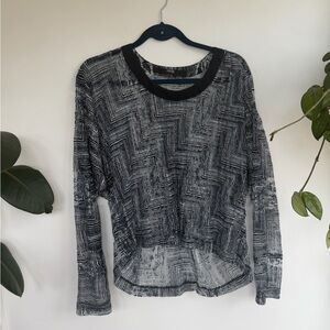 Blue and White Patterned Women's Top